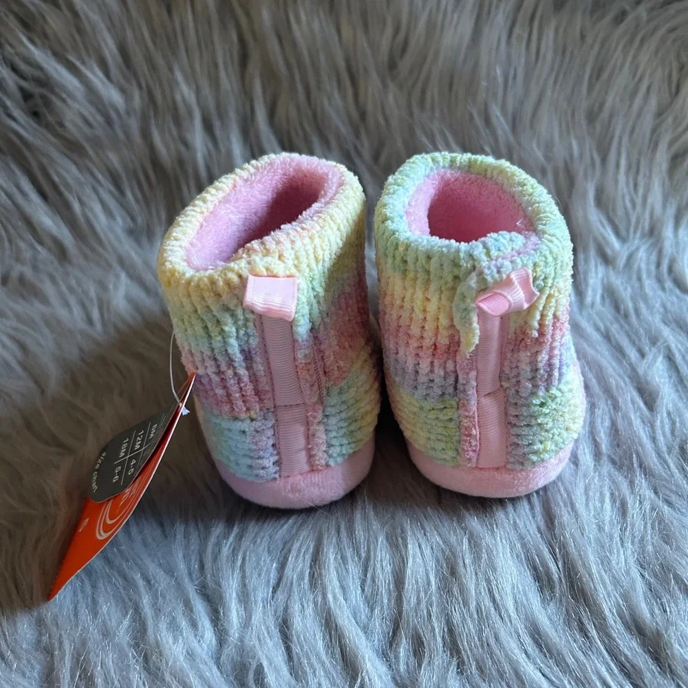 Wonder‎ Nation Rainbow Slippers Girl's Size 5 Booties Shoes Slip On Adjustable